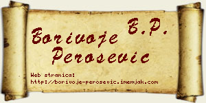 Borivoje Perošević vizit kartica
